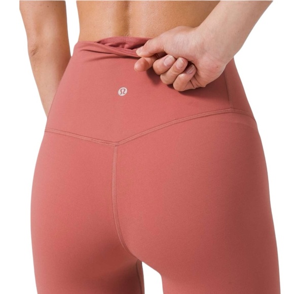 LULULEMON Unlimit High-Rise Tight 25" Leggings Keyhole Nulu Brier Rose Pink 8 - Picture 6 of 11